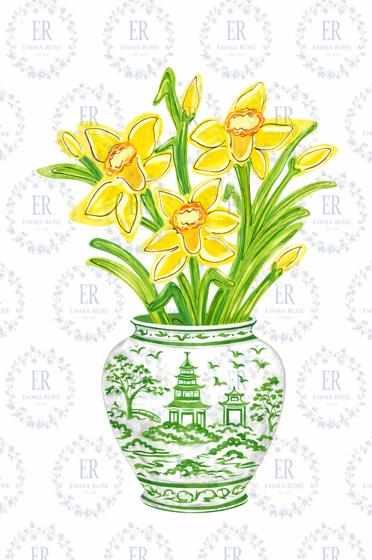 Yellow Daffodils Door Sign 18in