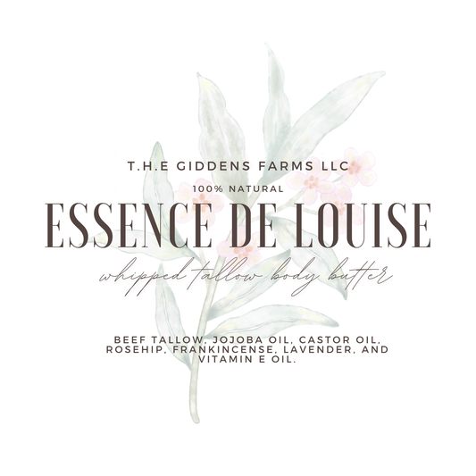 "Essence de Louise" Whipped Tallow (4 ounce glass jar) (Available after January 28th)
