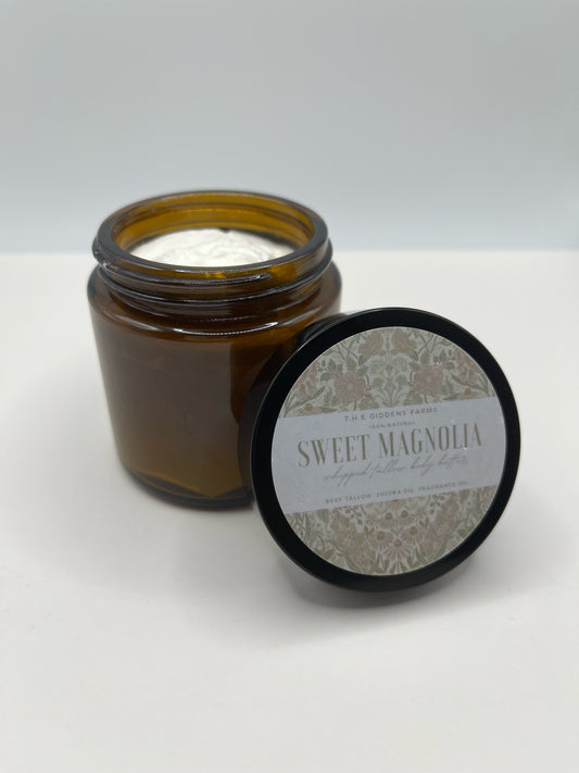 Sweet Magnolia Whipped Tallow (4 ounce glass jar)