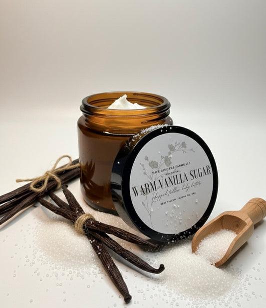 Warm Vanilla Sugar Whipped Tallow (4 ounce glass jar) 25% off at checkout!