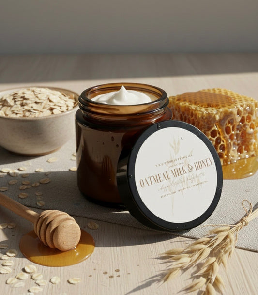 Oatmeal Milk and Honey Whipped Tallow (4 ounce glass jar) 25% off at checkout!