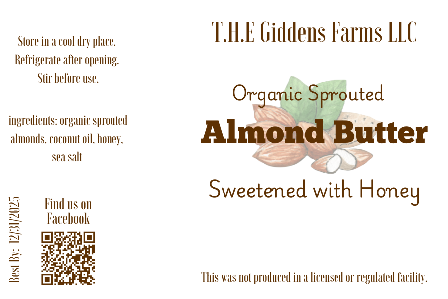 Sweetened Almond Nut Butter