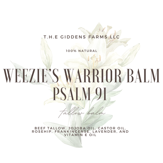 Weezie’s Warrior Tallow Balm Psalm 91 – Two ounce Container